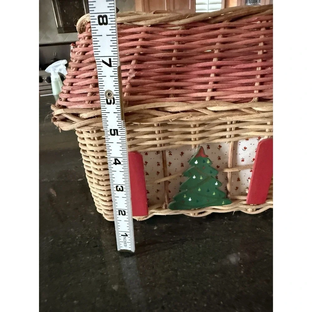 Vintage Wicker Rattan‎ House Basket Christmas Decor
